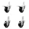 Service Caster 3 Inch Hard Rubber Swivel 3/4 Inch Square Stem Caster Total Lock Brakes, 2PK SCC-SQTTL20S314-HRS-34-2-S-2 - alternate 1